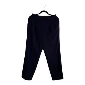 Evan Picone Women’s Vintage Size 14 Trousers 100% Wool Navy High  Dress Pants